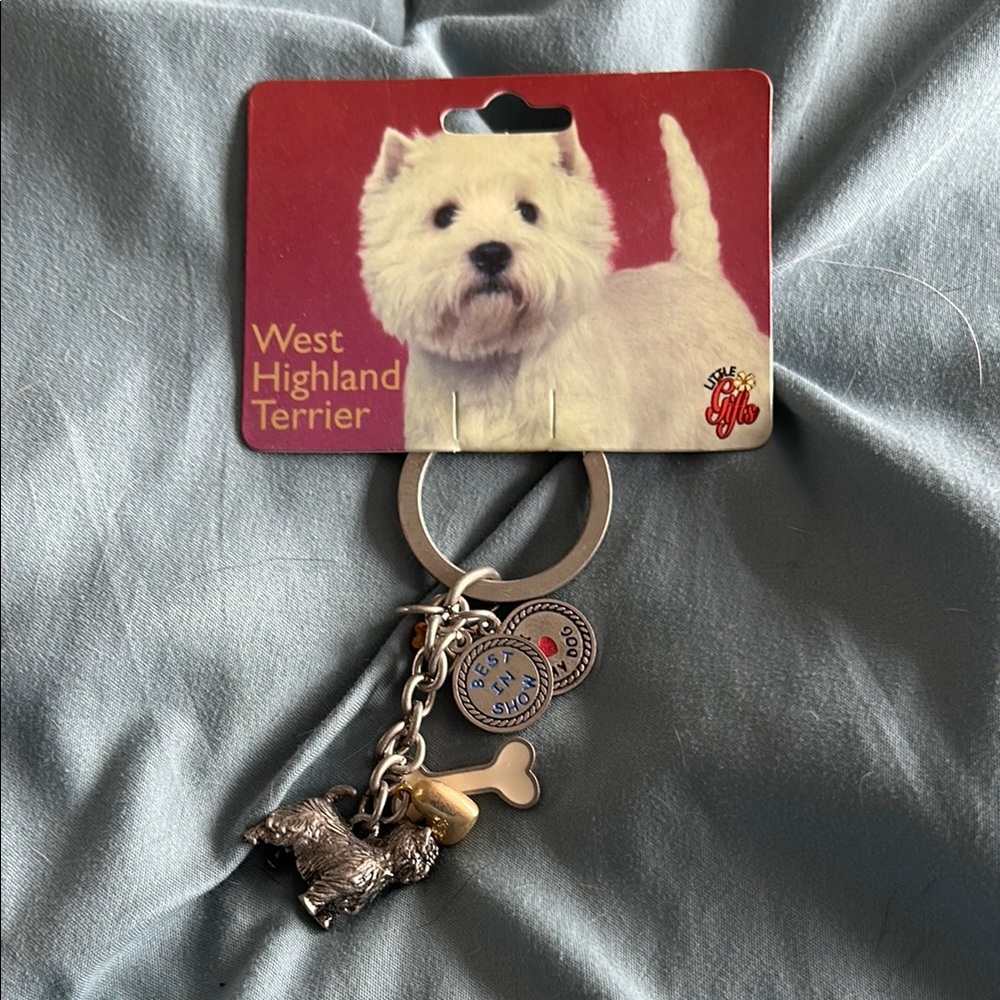 West Highland Terrier Keychain with Charms